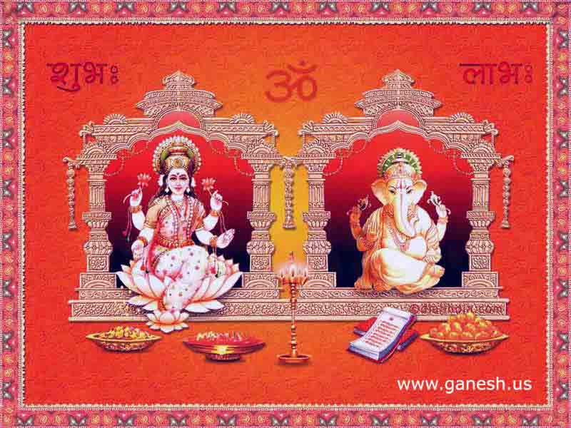 Lord Ganesh with Goddess Laxmi Photo Diwali Card