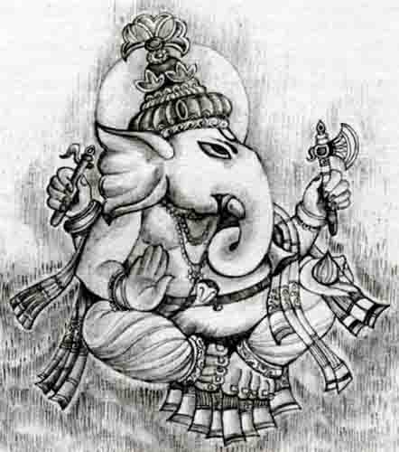 shree ganesh Gajanan sketchs 