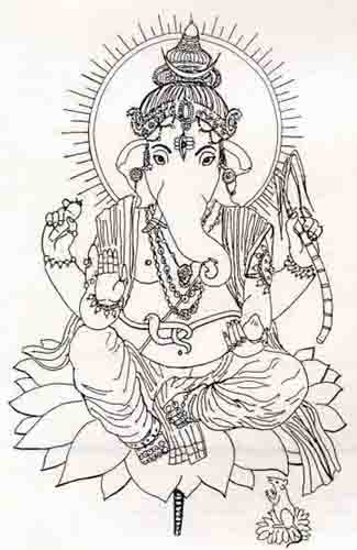 Lord Ekdanta ganesha sketchs 