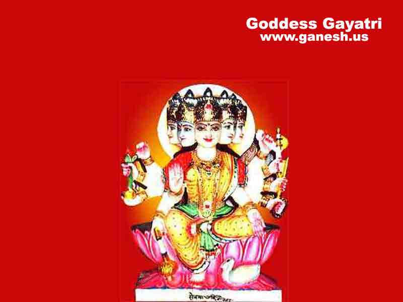 Painting Of The Hindu Goddess Gayatri 