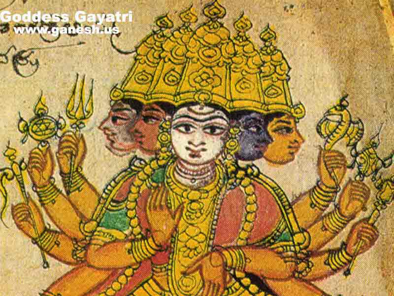 Painting Of The Hindu Goddess Gayatri 