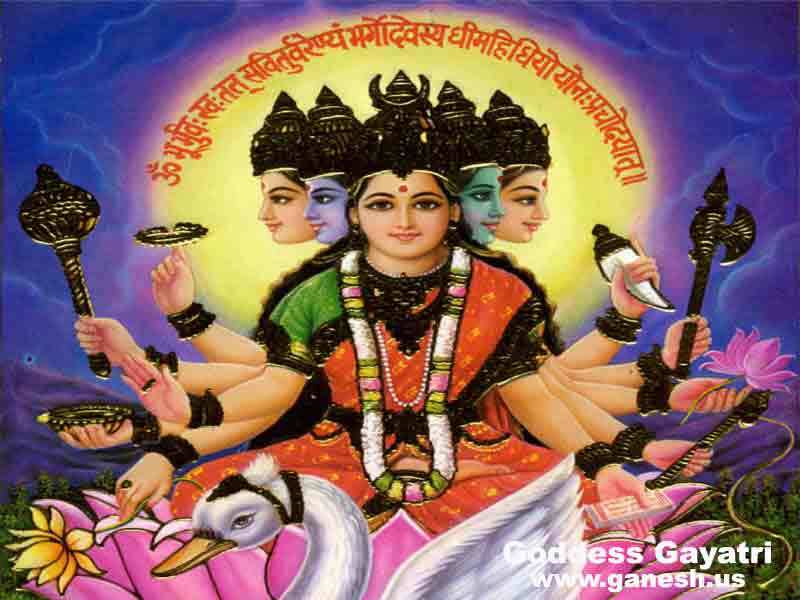 Pictures of Goddess Gayatri 