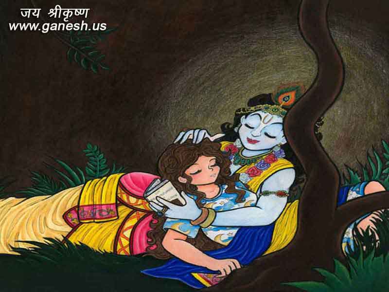 Radha-Krishna-Sakhis-Wallpaper Pictures