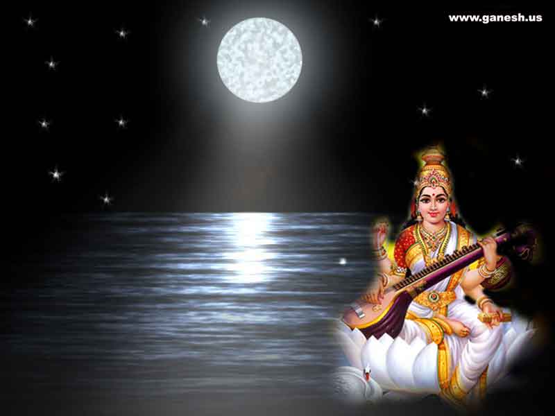 Wallpaper of Goddess Saraswati 