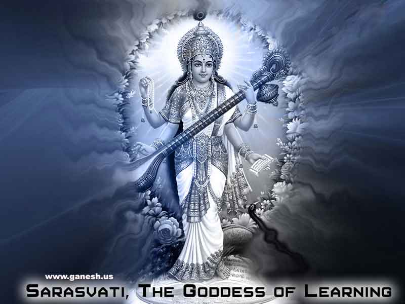 Desktop Wallpaper Hindu Goddesses Lakshmi, Saraswati