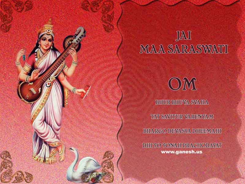 Wallpaper of Goddess Saraswati 