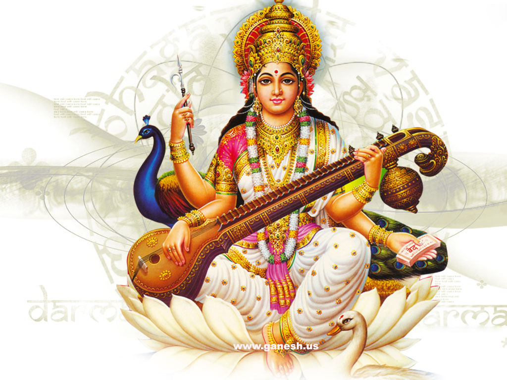 Wallpaper Of goddess saraswati