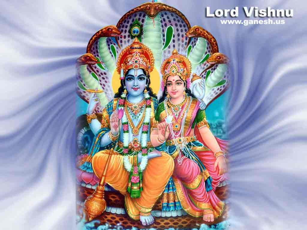 Lord Vishnu And Lakshmi Riding On Divine Vehicle Garuda