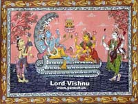 Lord Vishnu With Lakshmi On Sheshnag